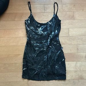 Vintage All Saints Size small little black beaded dress